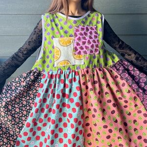 Handmade Fruit Paradise Flavorful Print Bandana Dress | SKU 02052